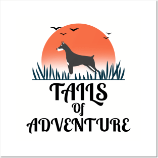 Tails Of Adventure Dog Hiking Doberman Posters and Art